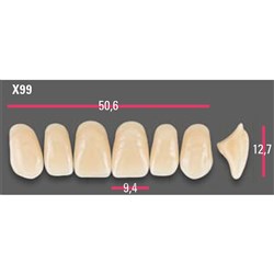 Vitapan Anterior Shade A3 Upper Mould X99 Set 6