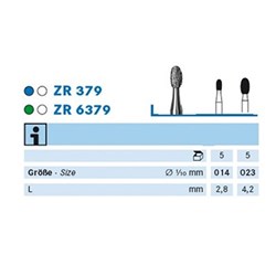 Diamond Bur HP #379-014 Egg Occlusal Reduction pkt 5