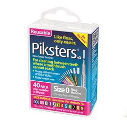 Piksters Interdental Brushes Silver Size 0 40pk