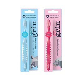 Kids 100% Recycled Toothbrush Mixed Pink & Blue Soft 8 pkt