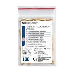 Henry Schein Wooden Wedges Size 2 White box of 100 pcs