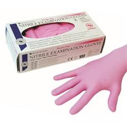HS Criterion Gloves Bubblegum Nitrile Non Sterile Medium 100