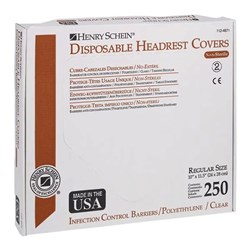 Henry Schein Headrest Cover 11.5x10" Regular Clear box 250