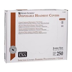 Henry Schein Headrest Cover 14.5x10" Jumbo Clear box 250